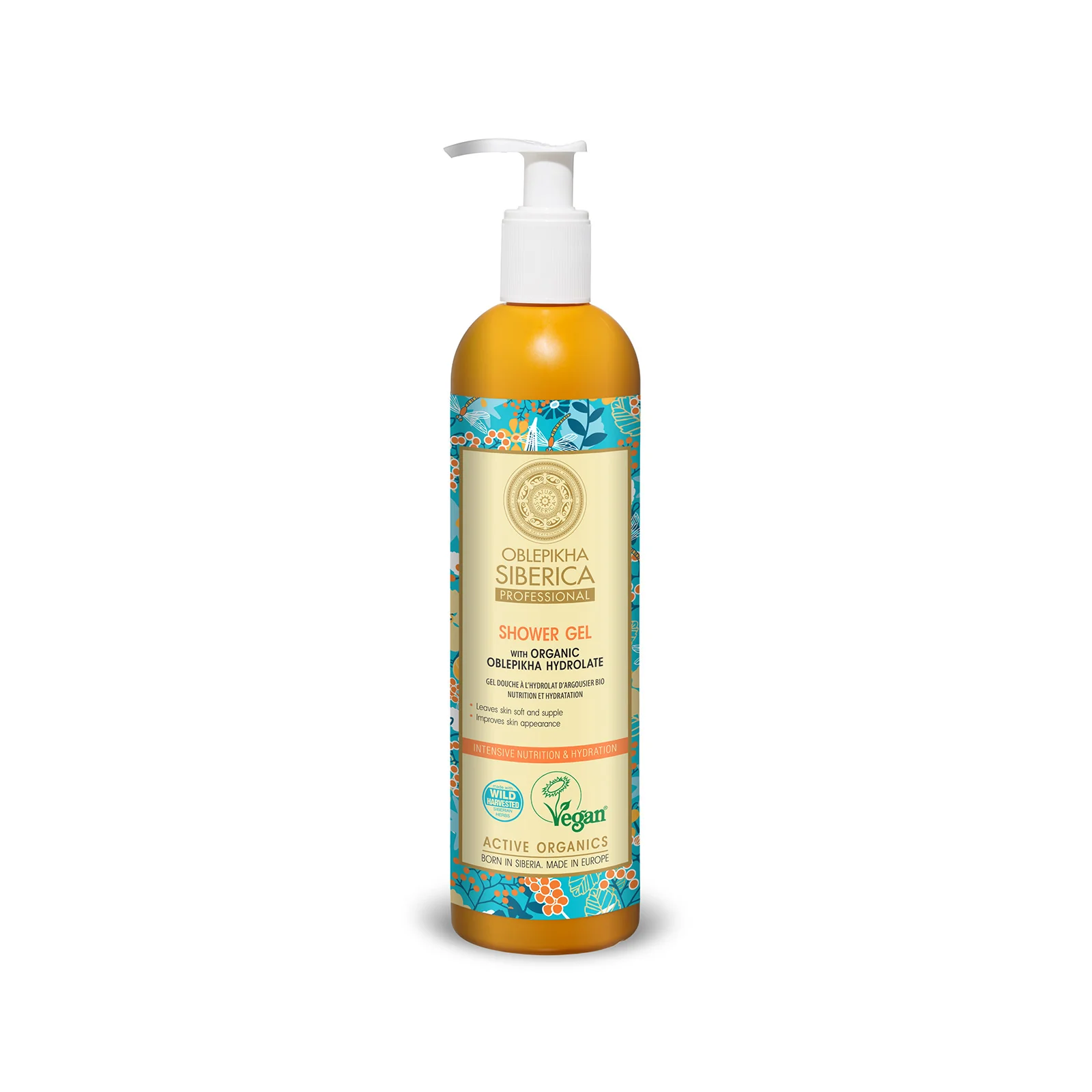 Shower Gel with Organic Oblepikha Hydrolate Intensive Nutrition And Hydration