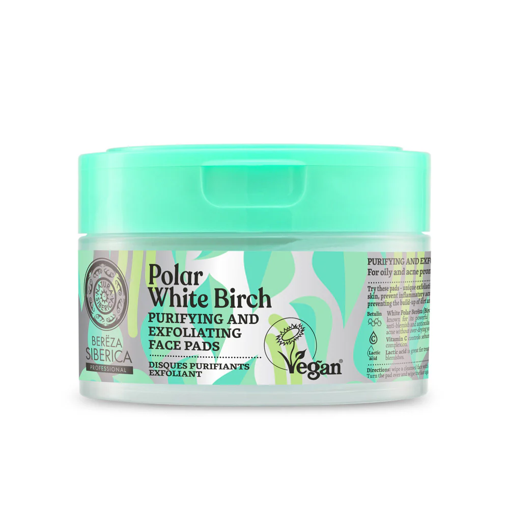 Polar White Birch. Purifying and exfoliating face pads